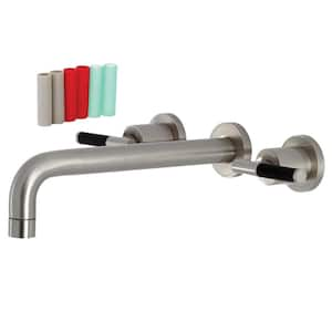 Kaiser 2-Handle Wall-Mount Roman Tub Faucet in Brushed Nickel (Valve Included)