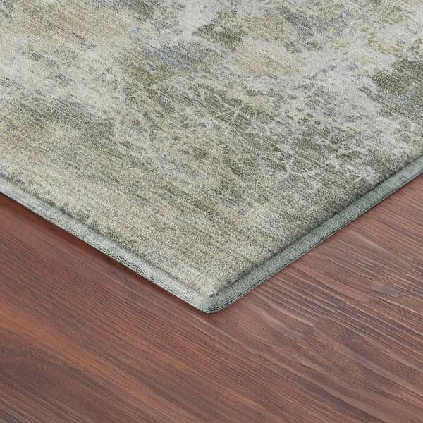 Mayfield Premium Machine Washable Abstract AMF2364 Sage 10 ft. x 14 ft. Area Rug
