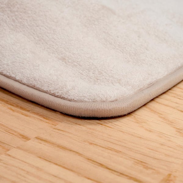 Lavish Home 100% Cotton Reversible Long Bath Rug - Silver - 24x60