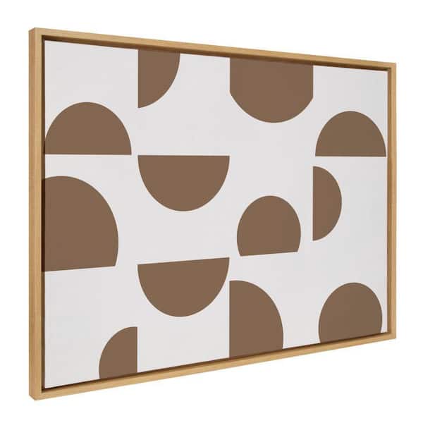 Kate and Laurel Sylvie Geo Circles Abstract Mushroom Brown by the Creative Bunch Studio Framed Art Print 28 in. x 38 in.