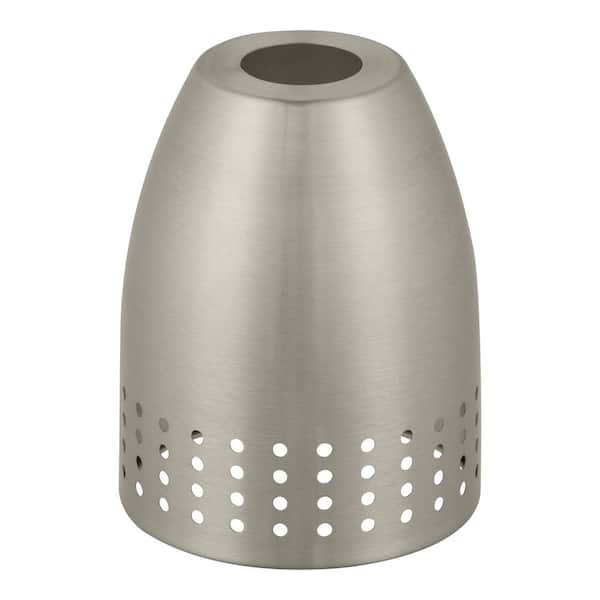 B&P 10" Satin Nickel Porcelain Enamel Pendant Shade - 2-1/4" Fitter, Rounded Metal