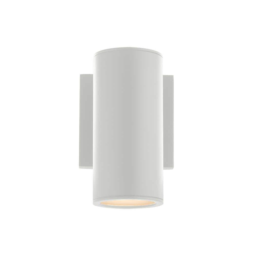 White Acrylic Cylinder LED Wall Sconce with Dimmable Light
