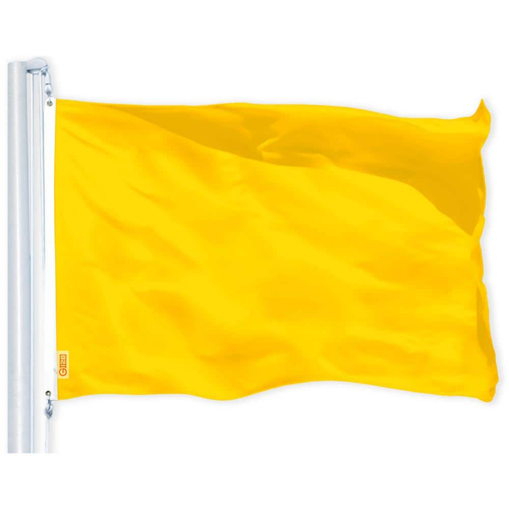 G128 2.5 ft. x 4 ft. Polyester Golden Yellow Printed Flag 150D BG 1PK