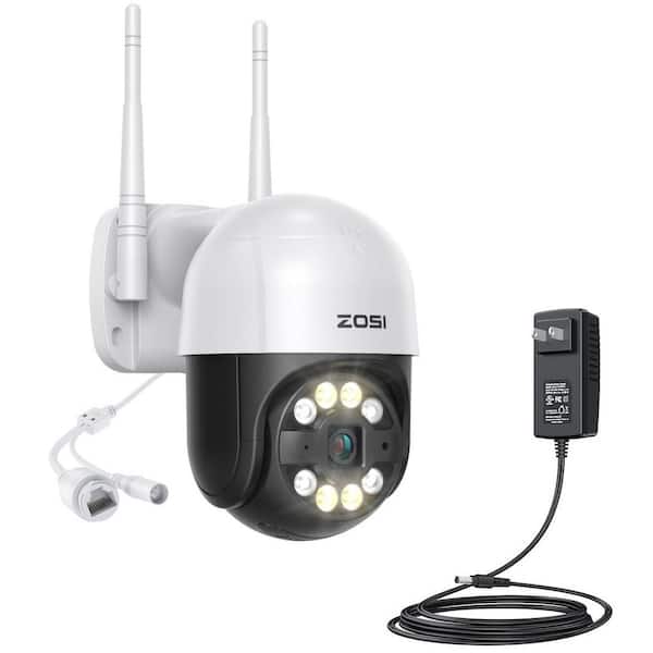 ZOSI Wired 3MP Outdoor Home Security Camera, 365° Pan and Tilt Surveillance  Camera, Motion Detection, 2-Way Audio 1NC-2893Q-W-US-A2 - The Home Depot