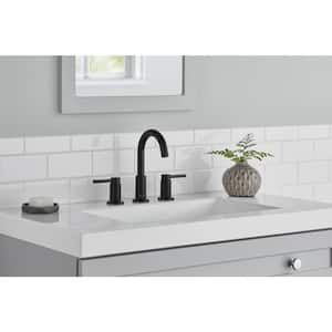 Dorind 8 in. Widespread Double-Handle High-Arc Bathroom Faucet in Matte Black