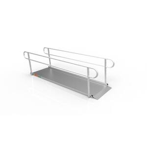 GATEWAY 3G 10 ft. Aluminum Solid Surface Wheelchair Ramp with 2-Line Handrails