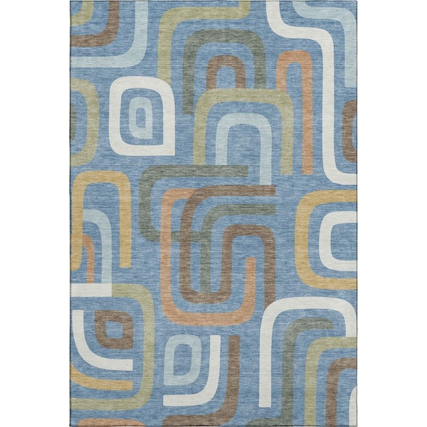 Addison Rugs Mayfield Premium Machine Washable Abstract AMF2551 Blue 8 ...