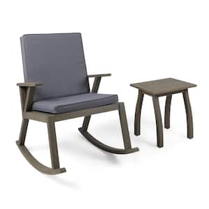 Champlain Grey 2-Piece Wood Patio Conversation Set with Dark Grey Cushions