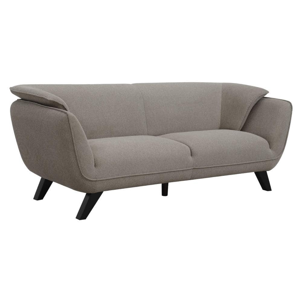 Naeli 86 Inch Taupe Brown Linen Flared Arm Sofa