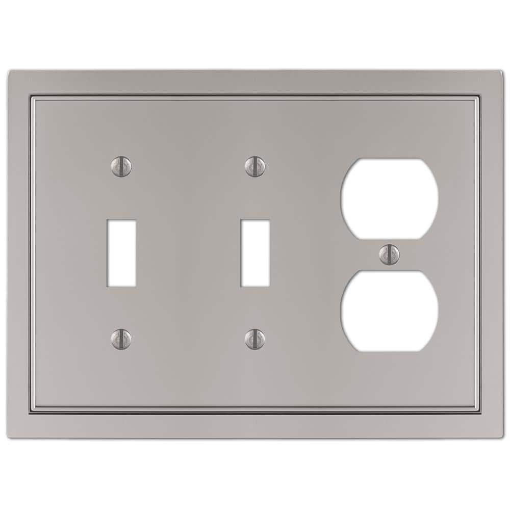 Averly 3 Gang 2-Toggle and 1-Duplex Metal Wall Plate - Satin Nickel price history on PriceWatchPro