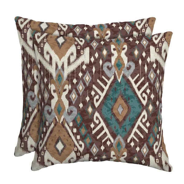 ARDEN SELECTIONS 16 x 16 Tenganan Square Outdoor Throw Pillow (2-Pack)
