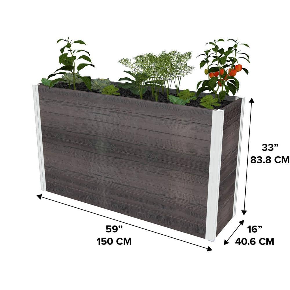 Espresso Brown Vinyl Large Planter Box with Trellis