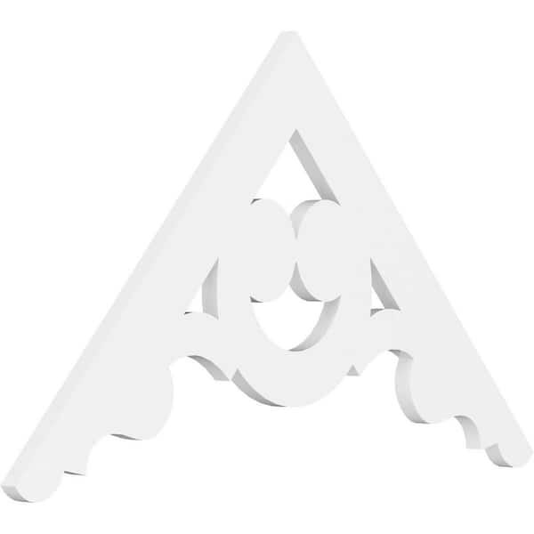 Ekena Millwork 1 in. x 36 in. x 21 in. (14/12) Pitch Robin Gable Pediment Architectural Grade PVC Moulding