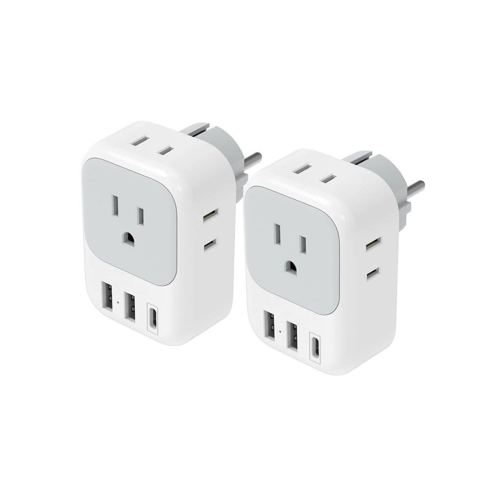 Plug Rack Germany Numhew 2-Pack Type E/F Travel Plug Adapter, Germany France Power ...