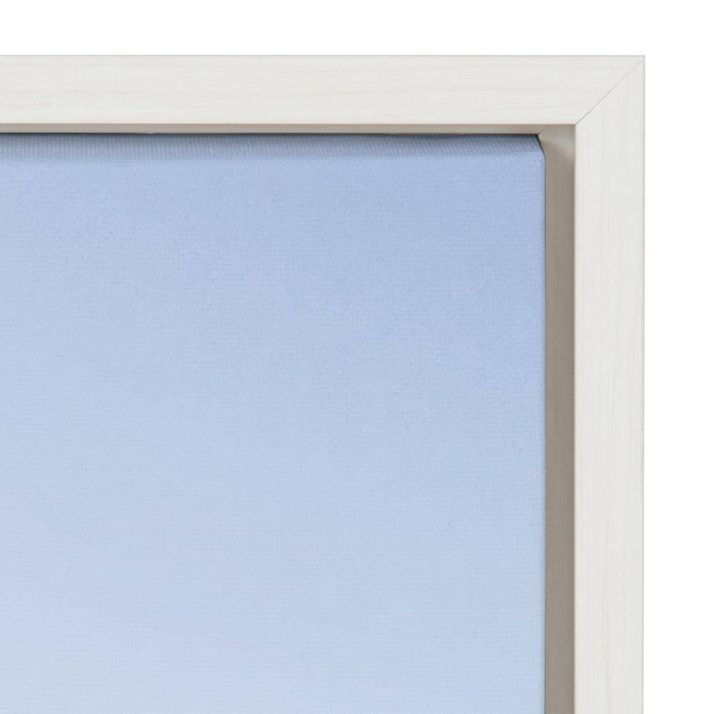 Sylvie Pale Blue Sea Coastal Canvas Print with White Frame