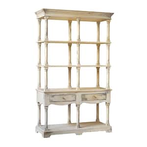 81.5 in. White Wood 4-shelf Accent Bookcase with Open Back