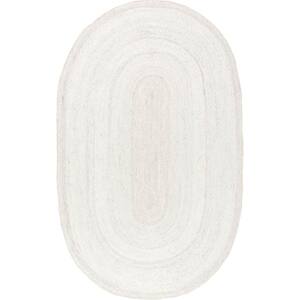 NuLOOM Rigo Chunky Loop Jute Off-White 6 Ft. X 9 Ft. Oval Rug TAJT03B-O609