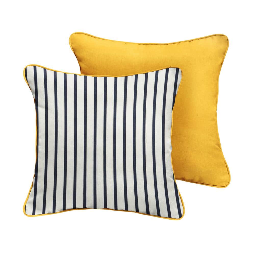 Sunbrella Lido Indigo Outdoor Throw Pillows (2-Pack)