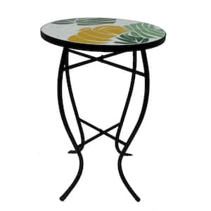 Lori 14 in. Multi-Colored 21 in. Round Tile End Table