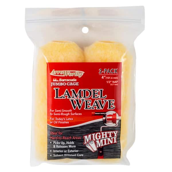 ArroWorthy 4 in. x 1/2 in. Jumbo Lambdel Weave Polyester Mini Roller & Frame Combo, 2 Pack