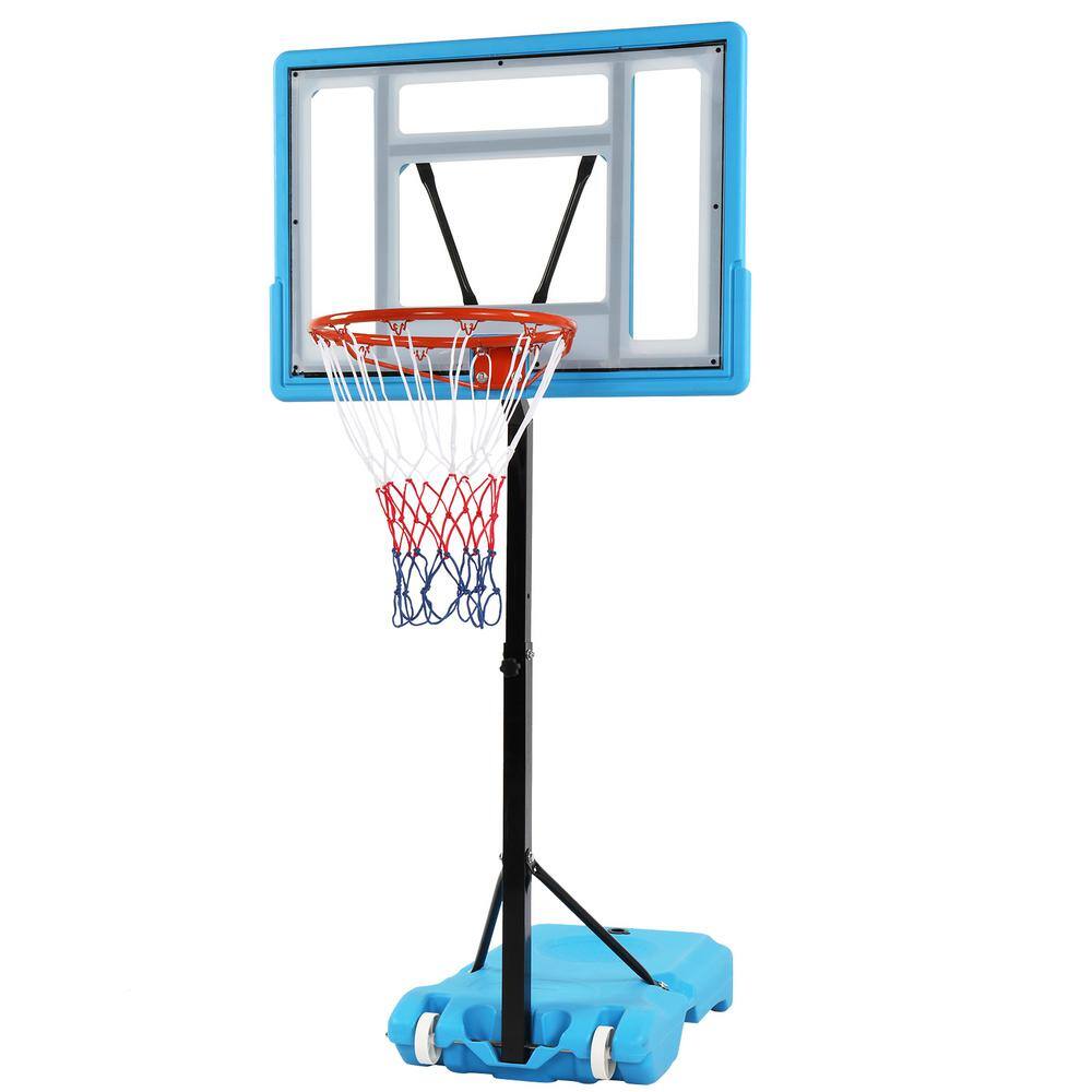 Winado PVC Board Adjustable 45-53 in. Poolside Basketball Hoop Blue ...