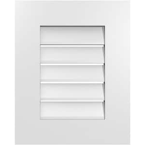16 in. x 20 in. Rectangular White PVC Paintable Gable Louver Vent Functional