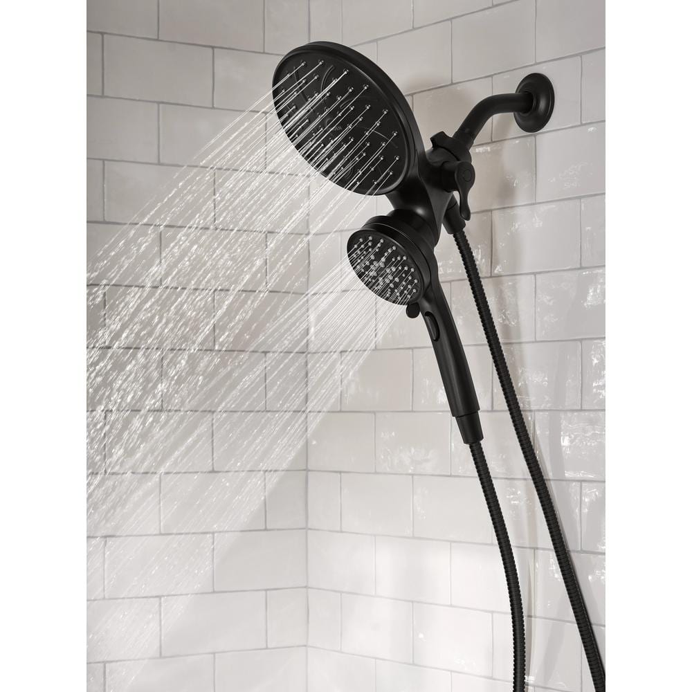 Matte Black Lever Handle Wall Mounted Tub and Shower Faucet