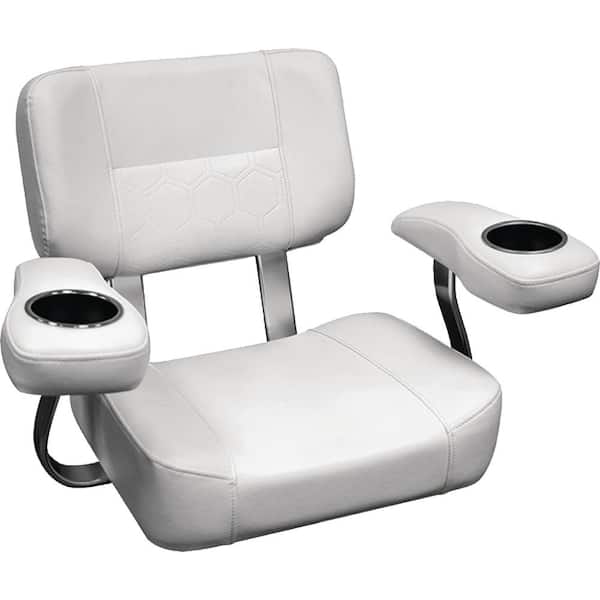 Wise Deluxe Helm Chair with 15" Locking Pedestal and Seat Slide Bracket White 