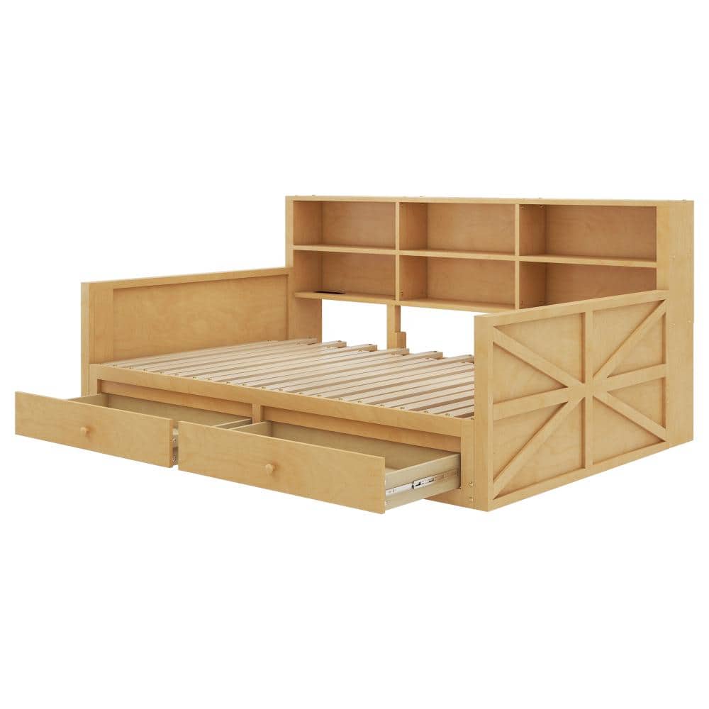 AP-Serenity Twin Extendable Daybed with Storage & Charging Station, Twin Size Sofa Bed with Drawers & Light, Natural price history on PriceWatchPro