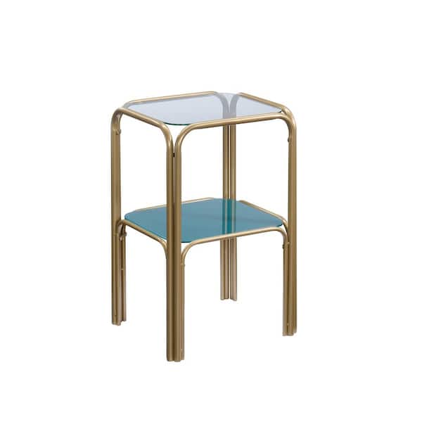 SAUDER Coral Cape 24 in. Satin Gold End/Side Table