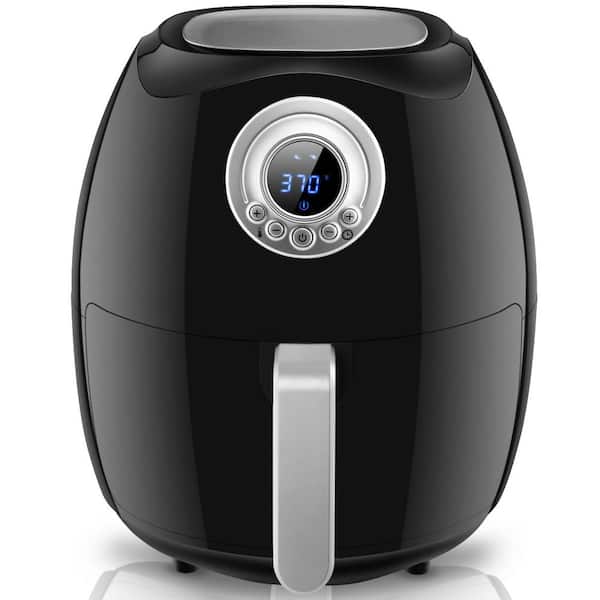 Costway 1500W 4.8 Qt. Black Hot Air Fryer Oilless with LCD Screen Timer and Temperature Control