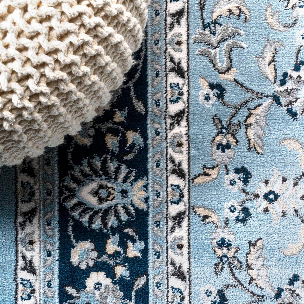 Blue Medallion Synthetic Reversible Area Rug 2x10 Feet