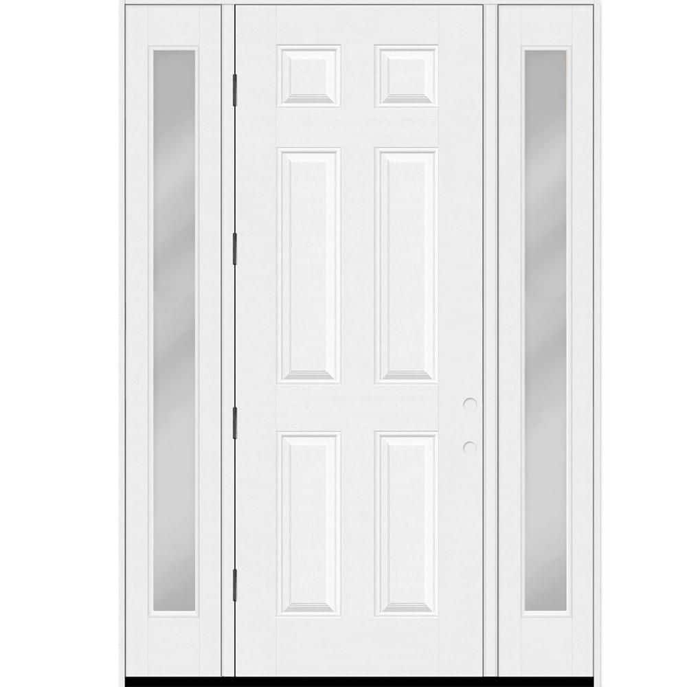 Regency 68 in. x 96 in. 6-Panel RHOS Unfinished White Mahogany Fiberglass Prehung Front Door w/Clear 14 in. SLs 6-9/16 price history on PriceWatchPro