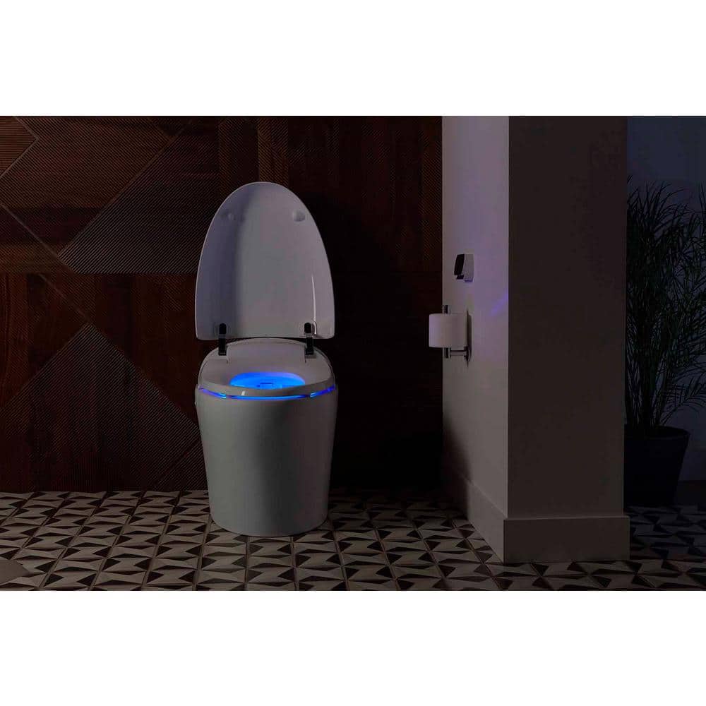 White Elongated Free Standing Dual Flush Toilet