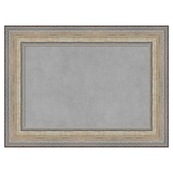 Amanti Art Fleur Silver 23 in. x 17 in Framed Magnetic Board
