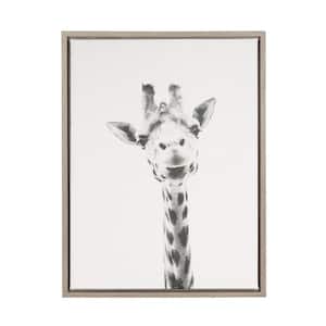 24 in. x 18 in. "Giraffe" by Tai Prints Framed Canvas Wall Art