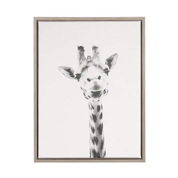 Kate and Laurel 24 in. x 18 in. "Giraffe" by Tai Prints Framed Canvas Wall Art