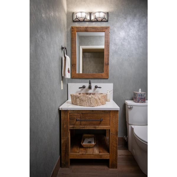 Natural Stone Mid-Sized Vessel Sink in Petrified Wood