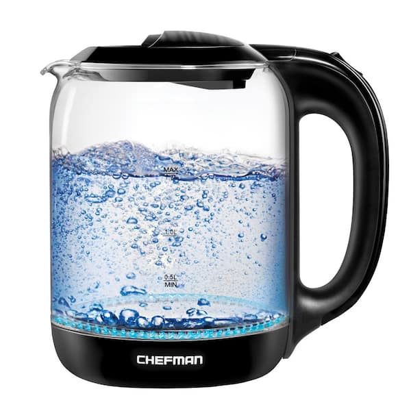 Chefman 7Cup 1.7 Stainless Steel Glass Kettle with LED Boil Lights