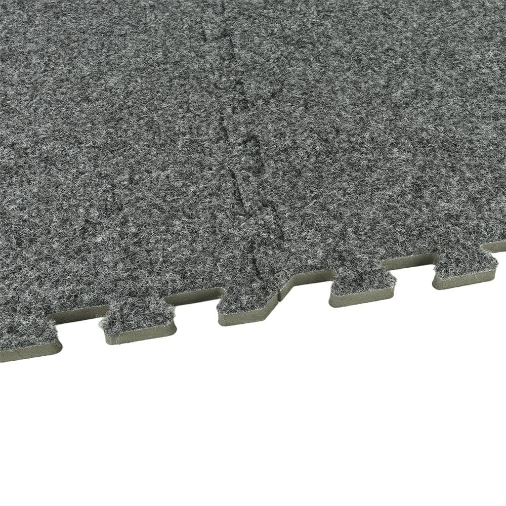 Royal Dark Gray Polyester Interlocking Carpet Tiles 24" x 24"