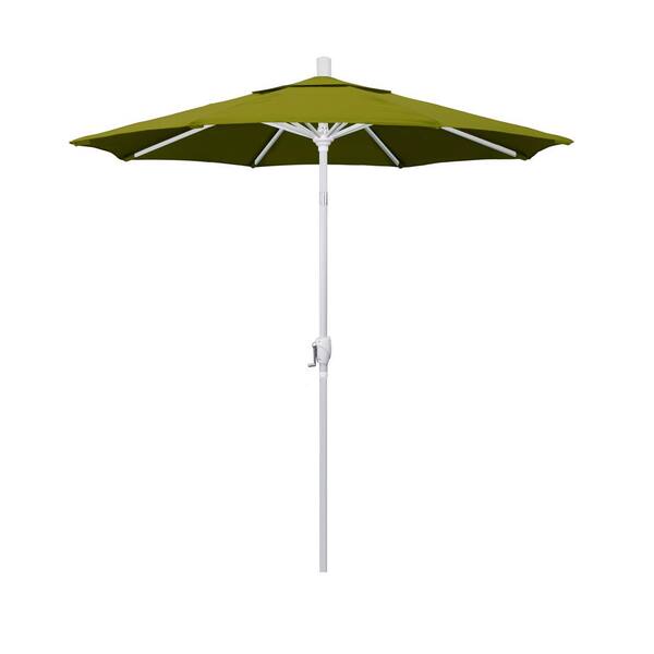 California Umbrella 7.5 ft. Matte White Aluminum Market Push Tilt Patio ...