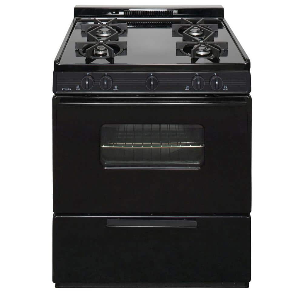 30 in. 3.91 cu. ft. Battery Spark Ignition Gas Range in Black