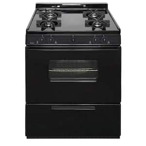 30 in. 3.91 cu. ft. Battery Spark Ignition Gas Range in Black