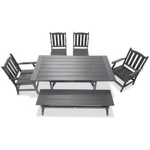 Tuscany Gray 6-Piece Plastic Rectangle Outdoor Dining Set