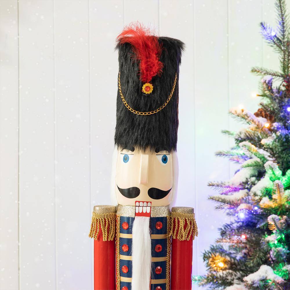 42" Red Green Gold Wooden Christmas Nutcracker with Felt Hat