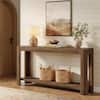BYBLIGHT Turrella 63 in. Long Rustic Brown Rectangle Wood Console Table with Robust Legs, Console for Entryway Living Room BB-JW1115LC