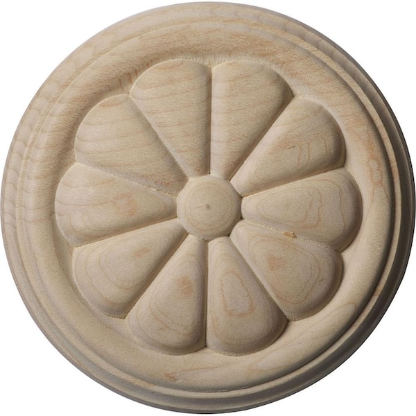 Ekena Millwork 5/8 in. x 4-1/4 in. x 4-1/4 in. Unfinished Wood Alder Reese Rosette