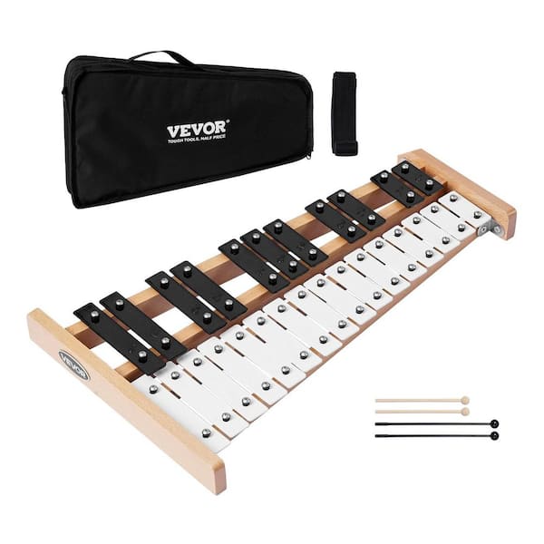 Glockenspiel Xylophone, 27 Notes Professional Xylophone Percussion Instrument with Metal Keys, Includes 4 Mallets