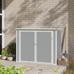 4.7ft. W x 2.5ft. D Plastic Shed with Hydraulic Gas Springs and Double Door (11.75 sq. ft.)