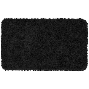 Serendipity Black 30 in. x 50 in. Washable Bathroom Accent Rug